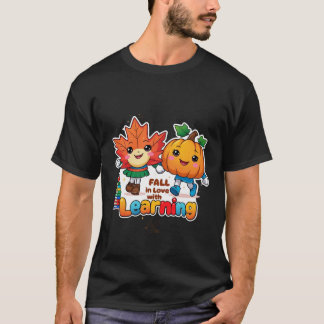 T-shirt Retro Enseignant Automne Png, Tomber dans l'amour 