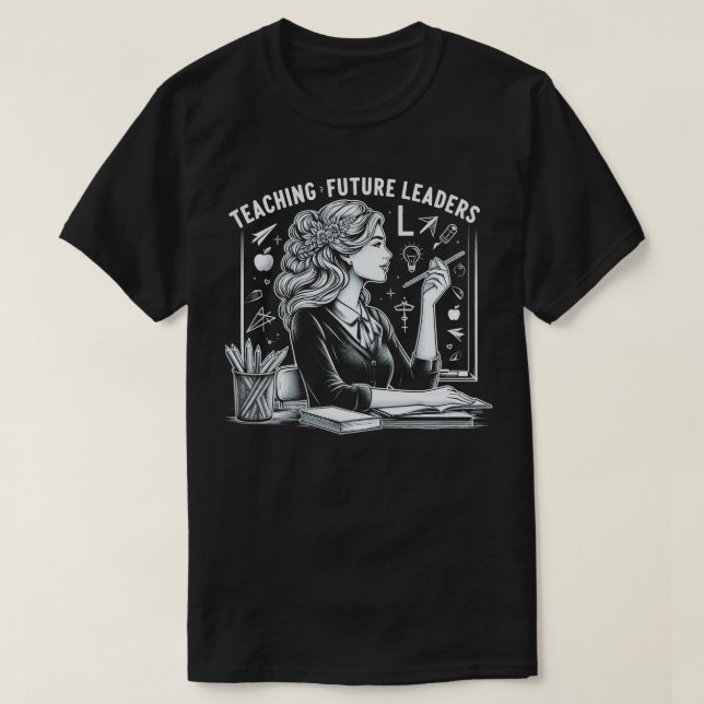 T-shirt Retro Enseigner Les Futurs Dirigeants Professeur R (Design devant)