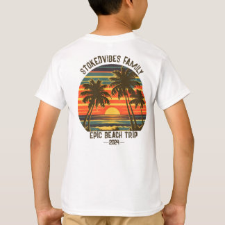 T-shirt Retro Epic Famille Plage Voyage Personnalisé Vacan
