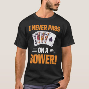 T-shirt Retro Euchre Jouer Jeu Carte Ne Passe Jamais Sur U