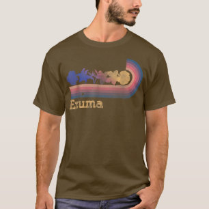 T-shirt Retro Euma Tropical Flowers 80s Style Surfing 