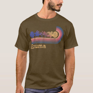 T-shirt Retro Euma Tropical Flowers 80s Style Surfing 