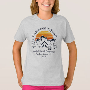 T-shirt Retro Family Camping Squad Fille sur mesure