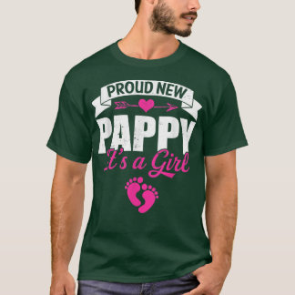 T-shirt Retro Family Proud New Pappy It's A Girl Gender Re