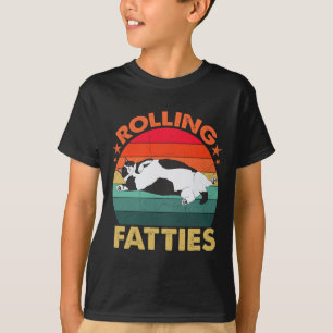T-shirt Rétro Fat Kitten Tee Drôle Chat Fats Lolling