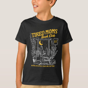 T-shirt Rétro Fatigué Moms Book Club Bookish Librairie Mot