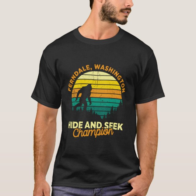 T-shirt Retro Ferndale Washington Big Foot Souvenir (Devant)
