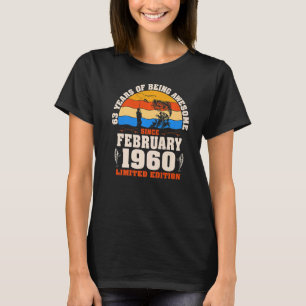 T-shirt Rétro Février 1960 63 Ans Pêche 63e Birt