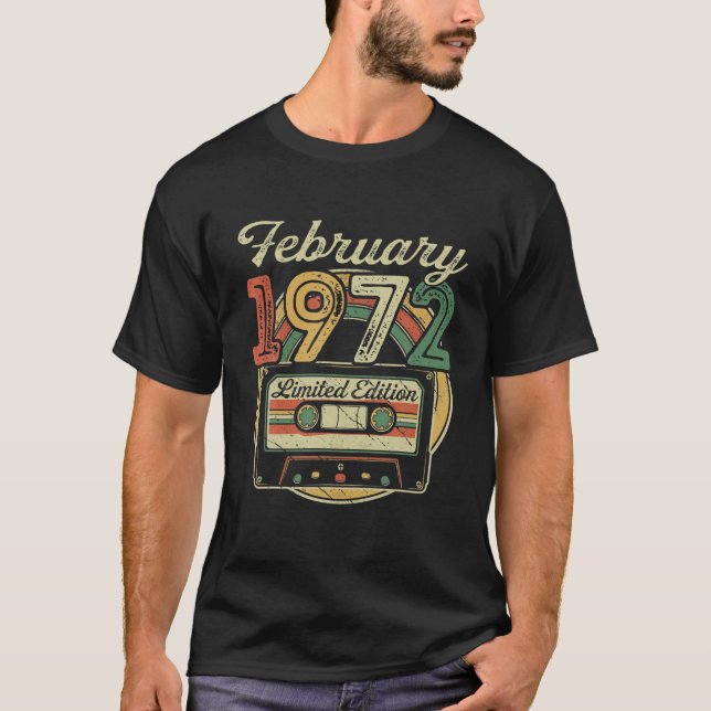 T-shirt Rétro Février 1972 Cassette 50E Anniversaire De (Devant)