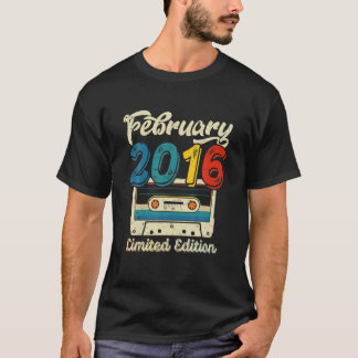T-shirt Retro Février 2016 Bande De Cassette 6E Anniversai