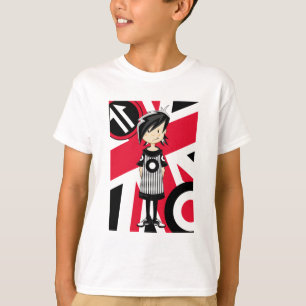 T-shirt Rétro fille de mod d'Union Jack