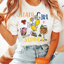 T-shirt rétro fille italienne été Côte amalfitaine