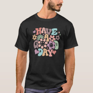 T-shirt Retro Floral Ont Une Bonne Journée De Vibes Positi