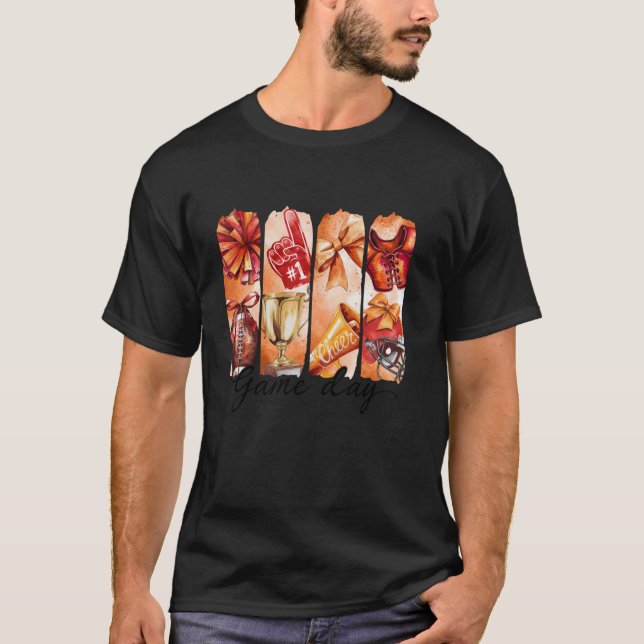 T-shirt Retro Football Cheval Bow Jours Brushstroke Foo (Devant)