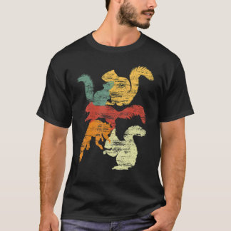 T-shirt Retro Forest Animal   Squirrels Vintage Squirrel R