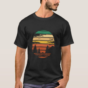 T-shirt Retro Forest Mountains Camping Randonnée Escalade