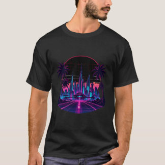 T-shirt Rétro Futurisme Synthwave Néon