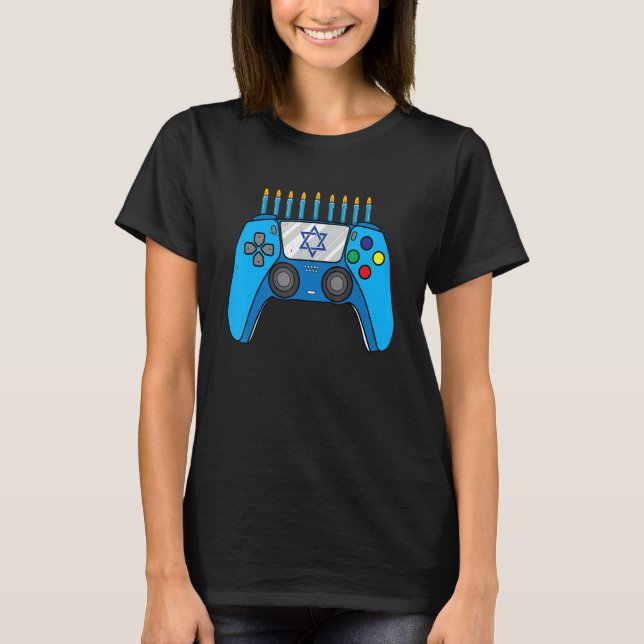 T-shirt Retro Gamepad Happy Hanoukka Pajama Family Matchi (Devant)
