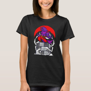 T-shirt Retro Gamer 8 bits Werewolf Howling Moon Wolf Man 