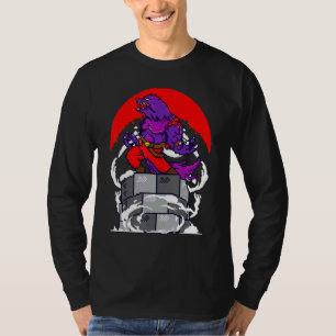 T-shirt Retro Gamer 8 bits Werewolf Howling Moon Wolf Man 