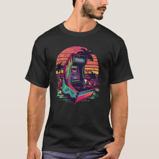 T-shirt Retro Gamer Vibes – Vintage Arcade Neon Tee