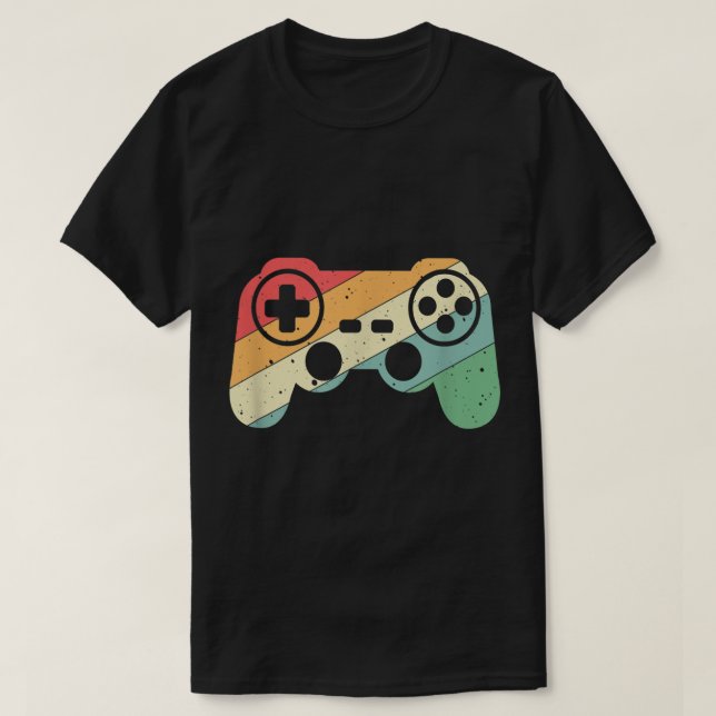 T-shirt Retro Gaming Controller Vintage Design (Design devant)