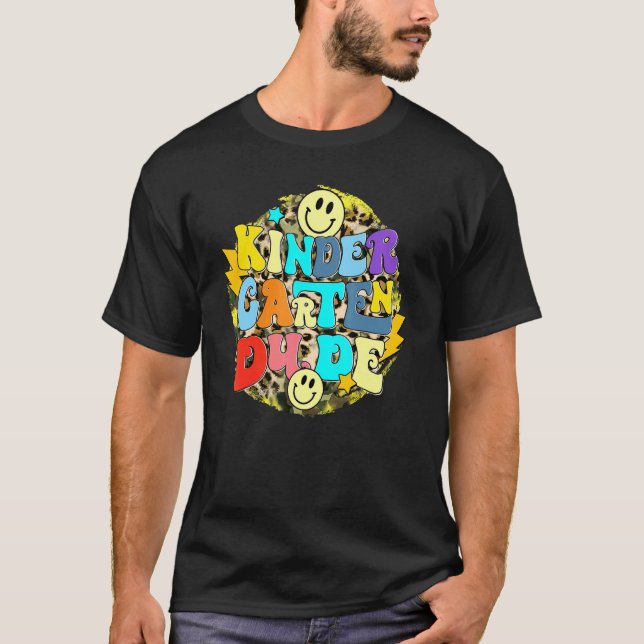 T-shirt Retro Gardergarten Mec Happy Face Retour À L'École (Devant)