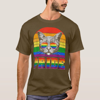 T-shirt Retro Gay pride de chat LGBT Rainbow Pride LGBT Ca