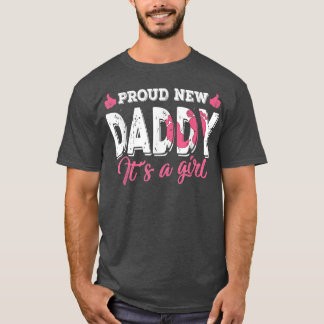 T-shirt Rétro Genre Révèle Fier Nouveau Papa C'est une fil
