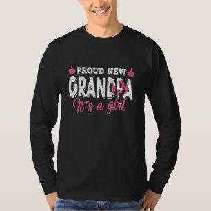 T-shirt Retro Genre Révéler Fier Nouveau Grand-Père C'est