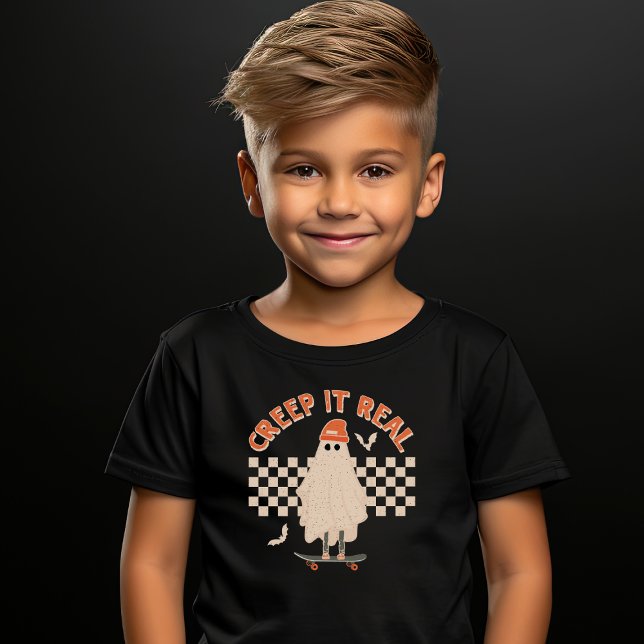 T-shirt Retro Ghost Creep It Real Skateboard Halloween (Créateur téléchargé)