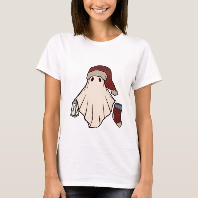 T-shirt Retro Ghost Père Noël Noël Noël Noël Noël Noël Noë (Devant)