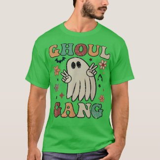 T-shirt Retro Ghoul Gang Super Hey Boo Citrouille Boo Crew
