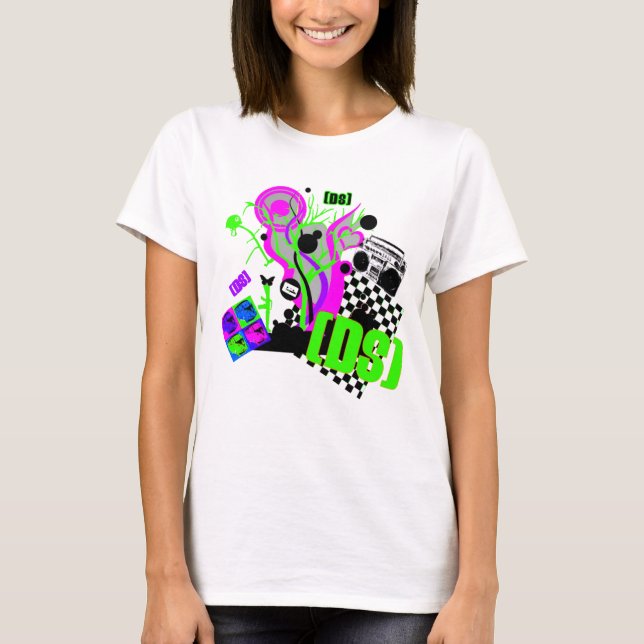T-shirt Rétro Girly de DS (Devant)