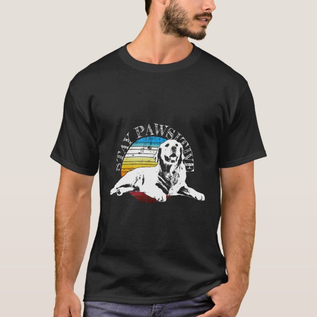 T-shirt Retro Golden Retriever Hommes Femmes Enfants (Devant)