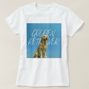 T-shirt Rétro Golden Retriever Regard vers le ciel bleu Ar