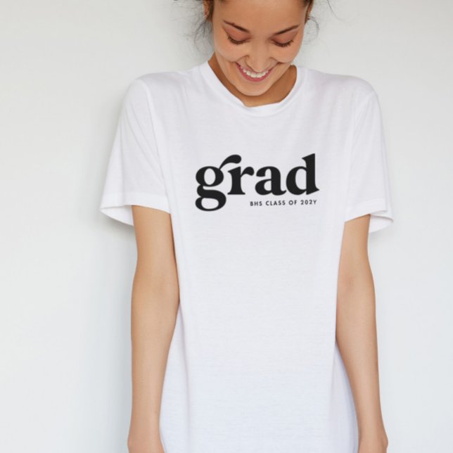 T-shirt Retro grand cool simple noir blanc graduation (Créateur téléchargé)