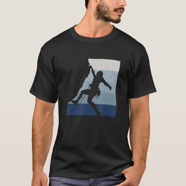 T-shirt Retro Graphic Climbing Bouldering Rock Climber Mou (Devant)