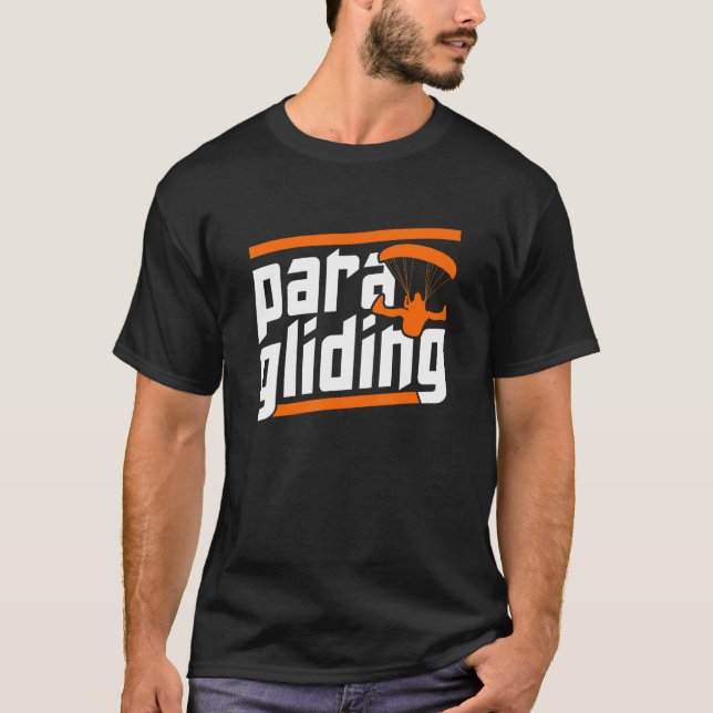 T-shirt Retro Graphic Paragliding Paraglider Parachute Sky (Devant)