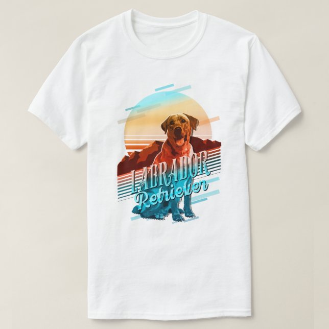 T-shirt Retro Graphics Labrado Retriever Multi-Color ID754 (Design devant)