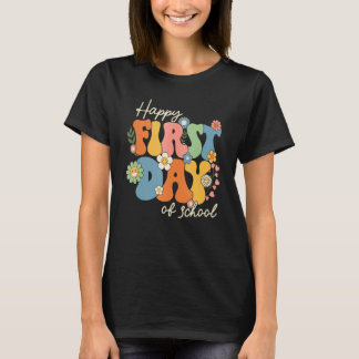 T-shirt Retro Groovy First Day Of School Back To School Te