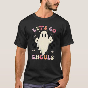 T-shirt Rétro Groovy Let's Go Ghouls Halloween Ghost Costu