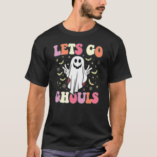 T-shirt Rétro Groovy Let's Go Ghouls Halloween Ghost Outfi