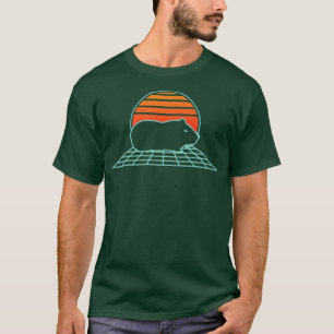 T-shirt Retro Guinea Pig Vintage Hamster Fun Sunset Furry