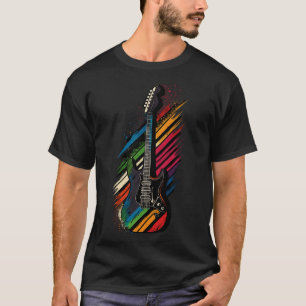 T-shirt Retro Guitar Gift Guitariste Rock Concert Festival