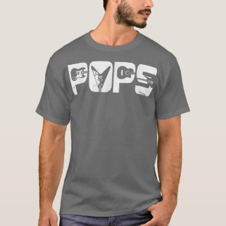 T-shirt Retro Guitariste Père Pops Guitare Fête des pères