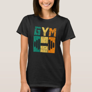 T-shirt Retro GYM Grunge Dumbbell