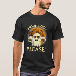 T-shirt Retro Halloween Boire Bière Ghost Plus de Boos Ple