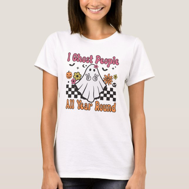 T-shirt Retro Halloween Je Ghost Gpeople Toute L'Année (Devant)