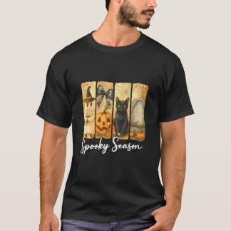 T-shirt Rétro Halloween Saison Fantomatique Fantôme Citrou